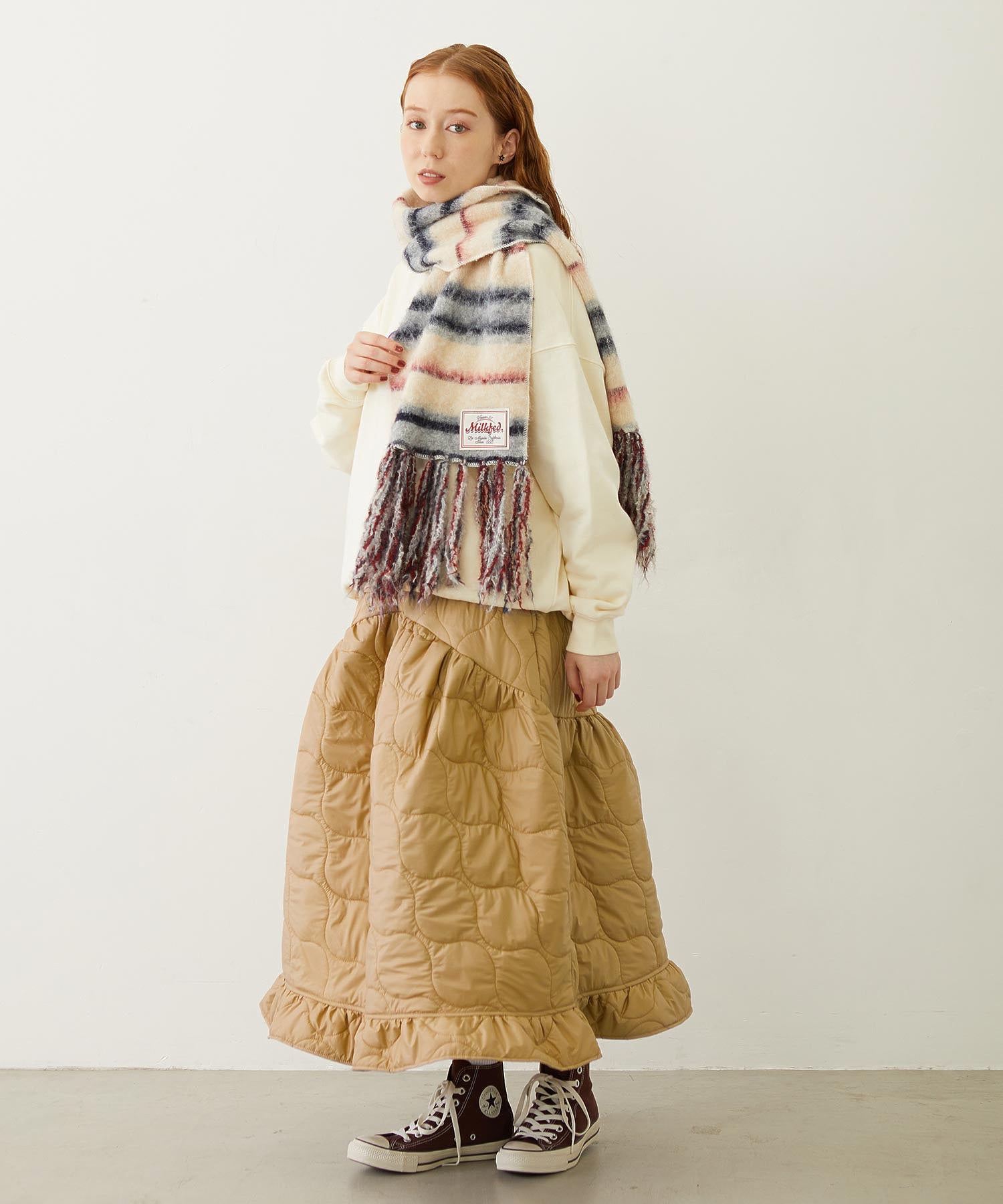 STRIPED FRINGE STOLE