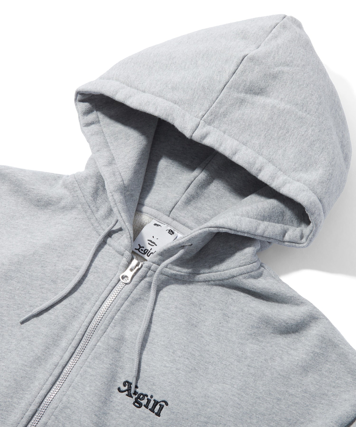 BRUSHED COLLAGE GRAPHIC FACE PATCH ZIP UP SWEAT HOODIE