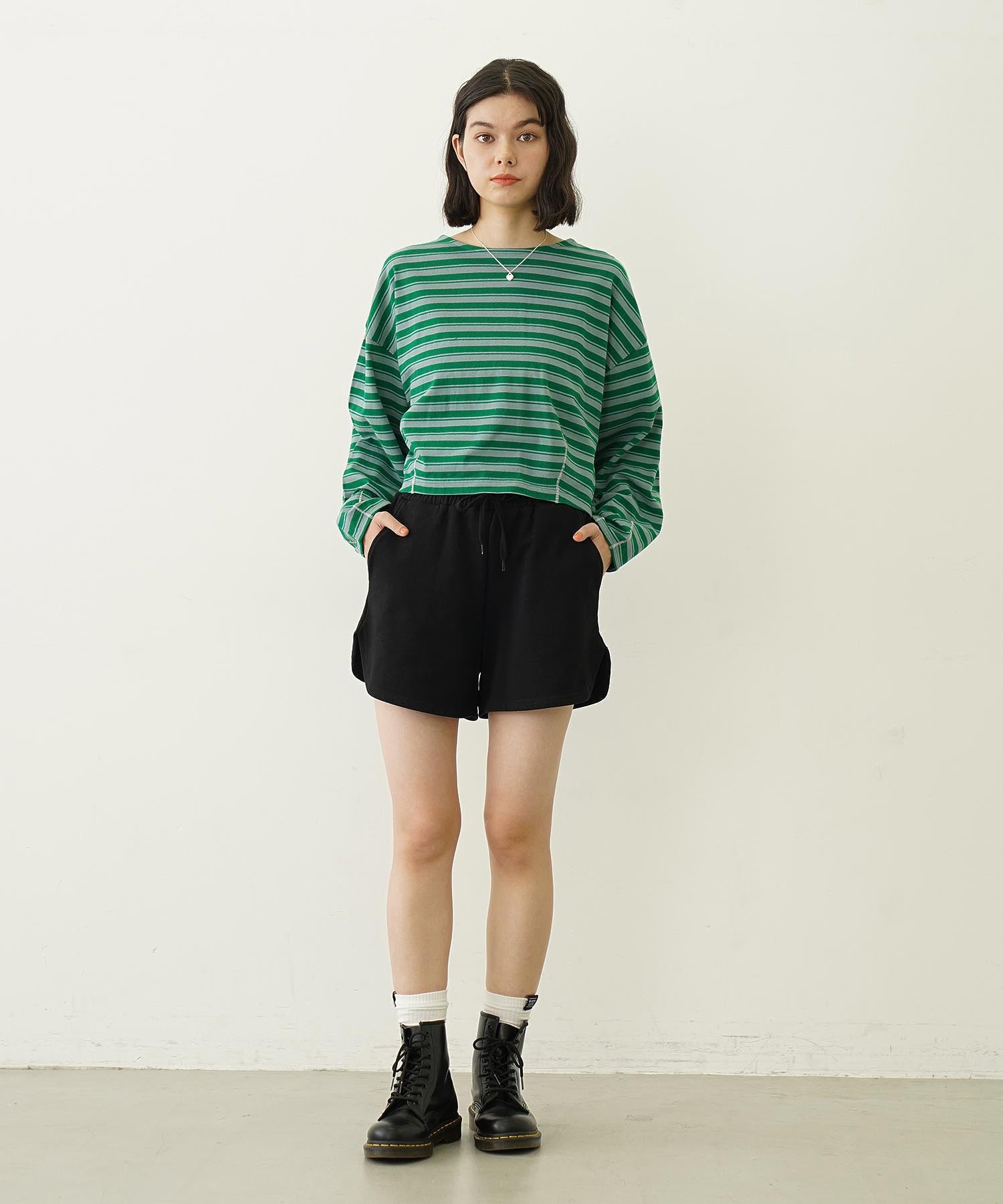 TUCK STRIPE L/S TOP