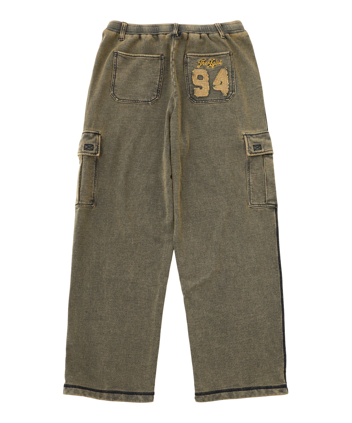 OVERDYED NUMBER PATCH CARGO SWEATPANTS