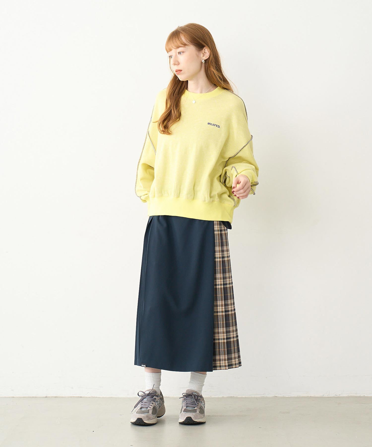 PLAID PANEL SKIRT