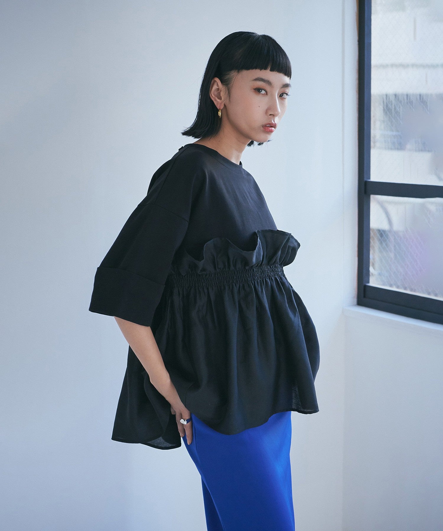 ドッキングフリルカットソー