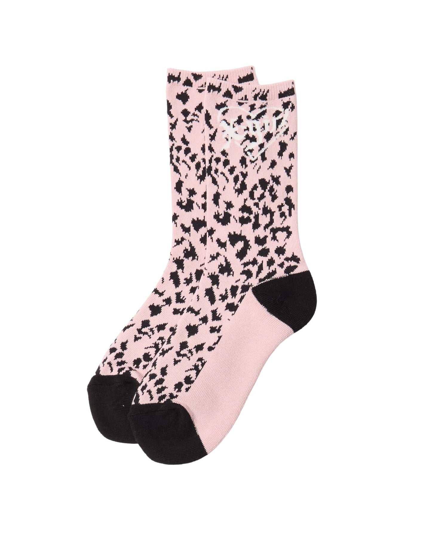 HEART LOGO LEOPARD SOCKS