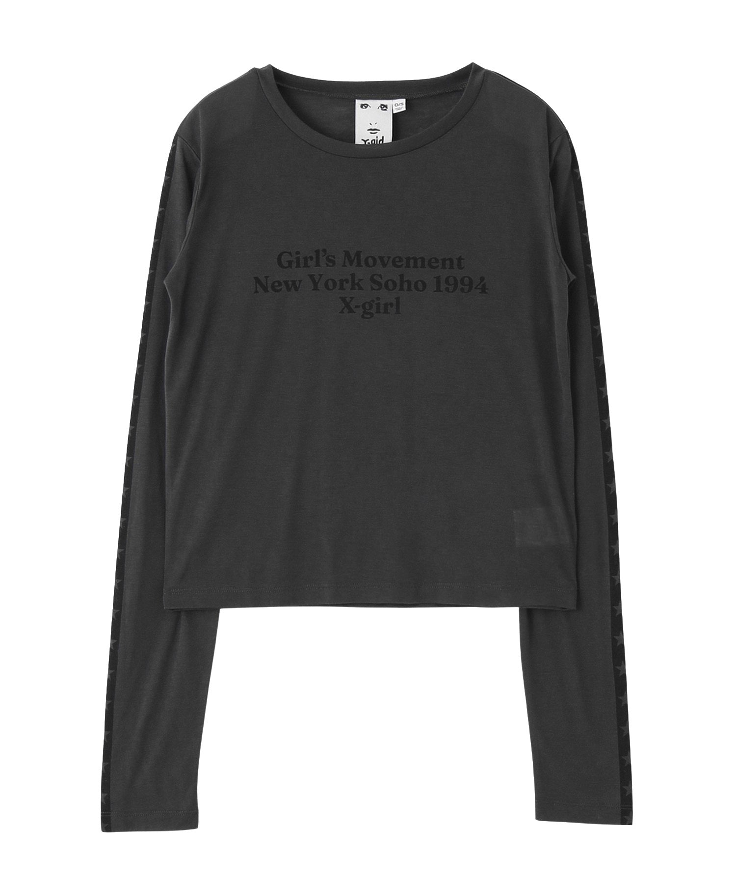 STAR STRIPED SLEEVE SHEER L/S TOP