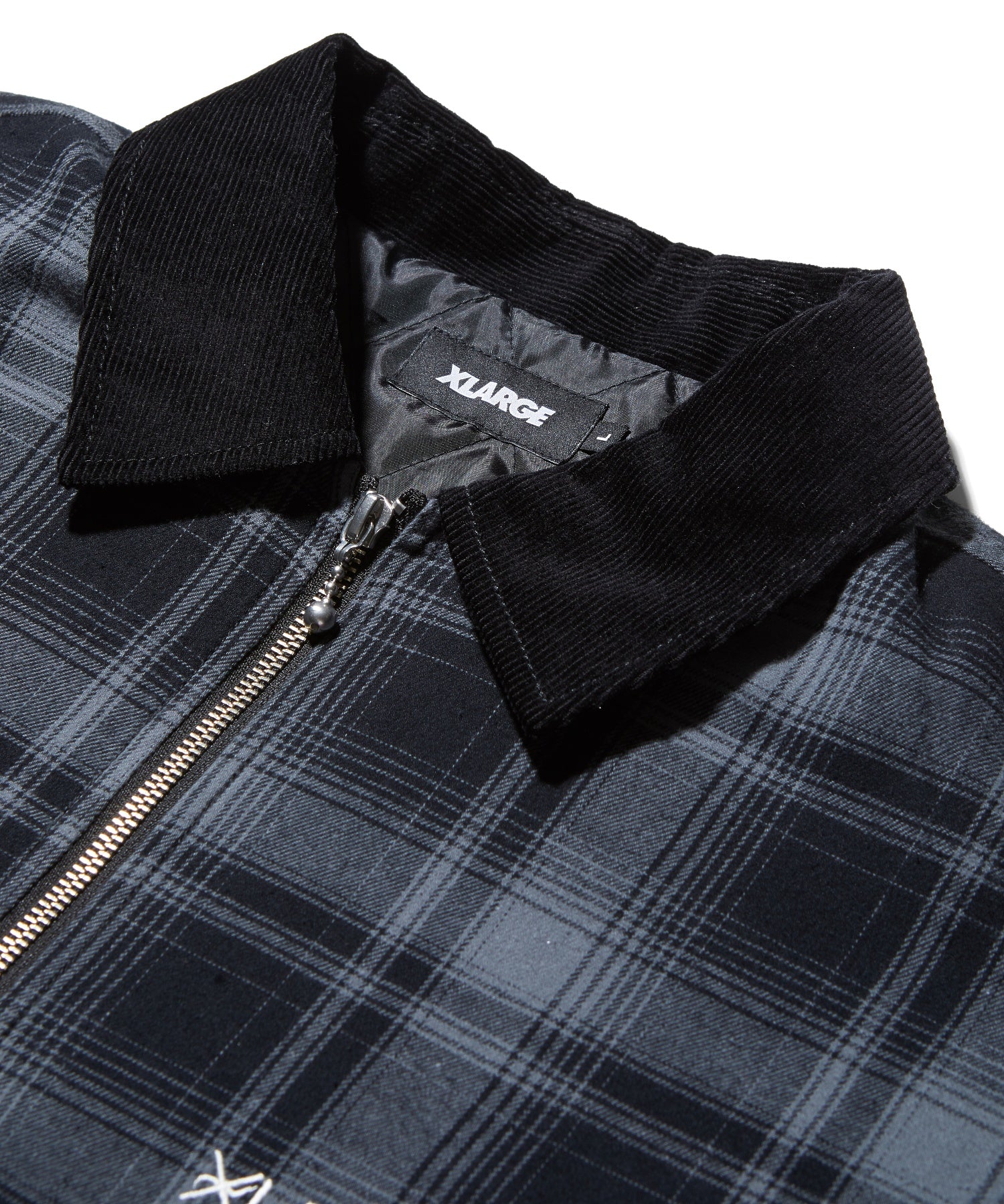 XLARGE×ESTEVAN ORIOL QUILTED HALF ZIP FLANNEL SHIRT