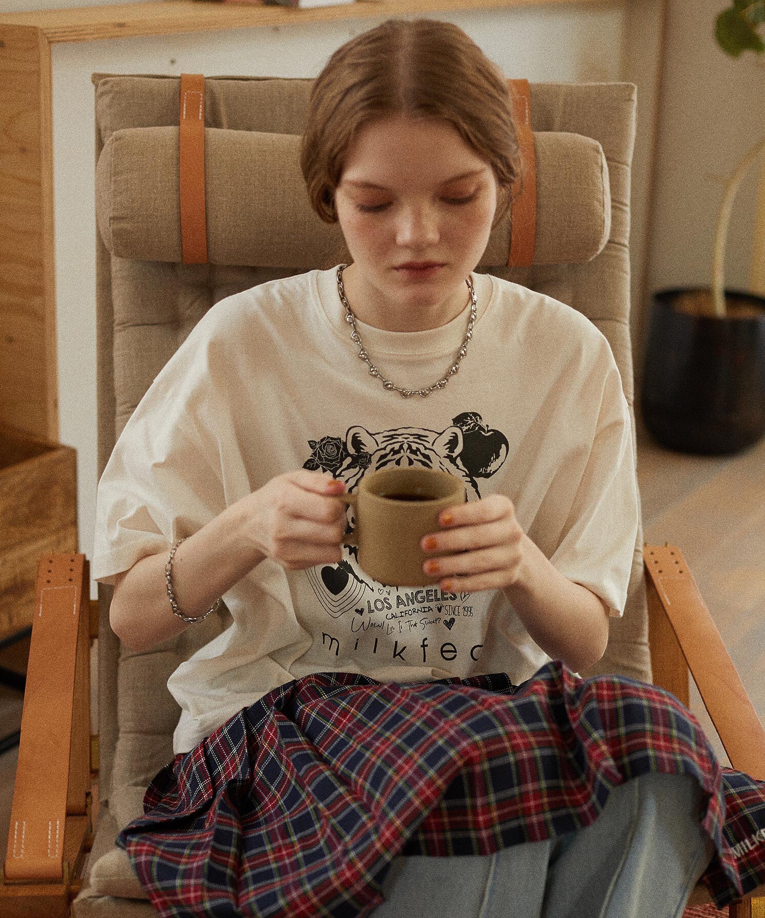 PLEATED PLAID SKIRT