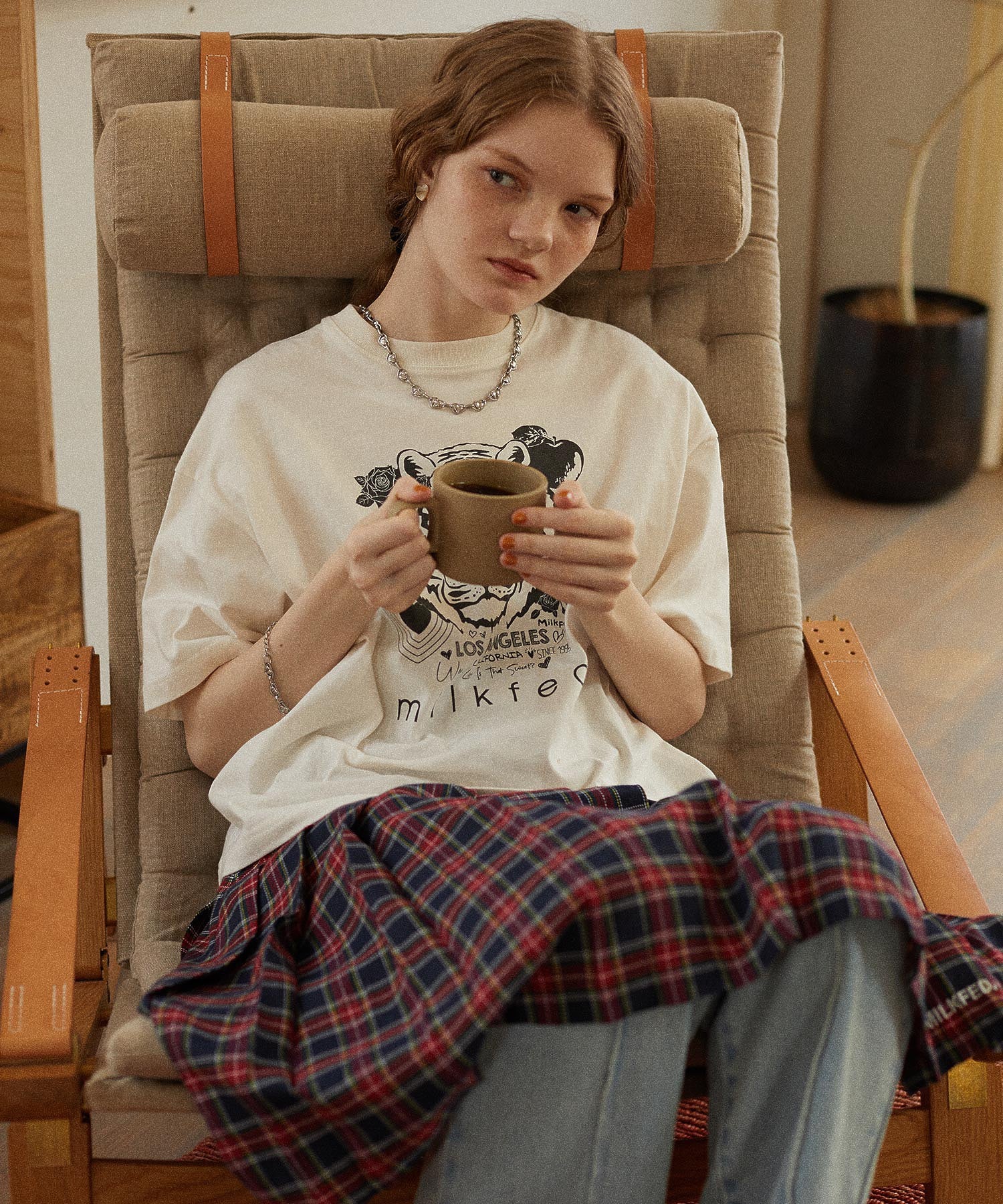 PLEATED PLAID SKIRT