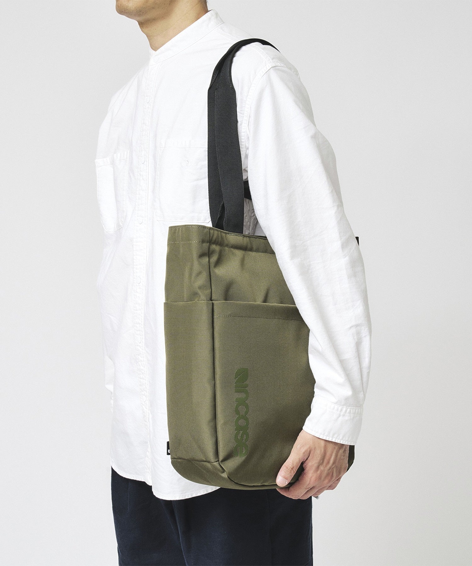 Grid 2-Way Tote Bag - Olive