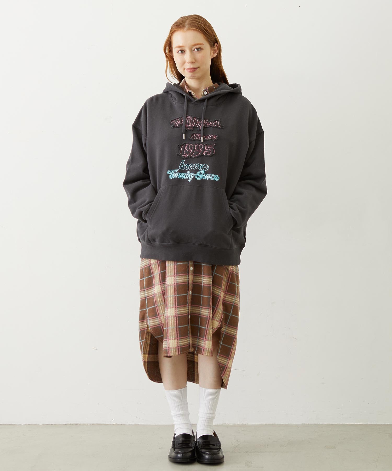 STITCHED LOGO SWEAT HOODIE