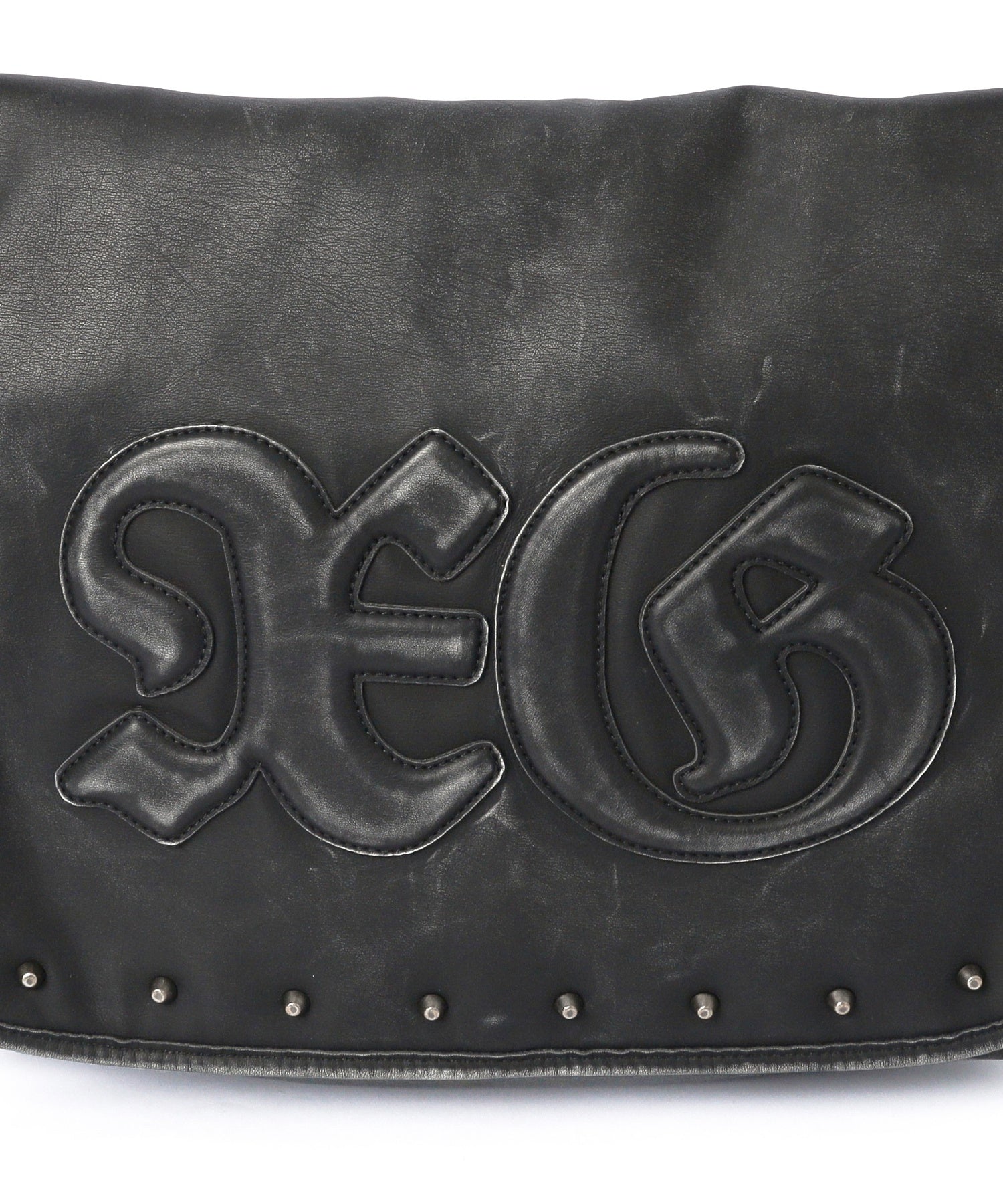 XG LOGO PATCH STUDDED FAUX LEATHER SHOULDER BAG