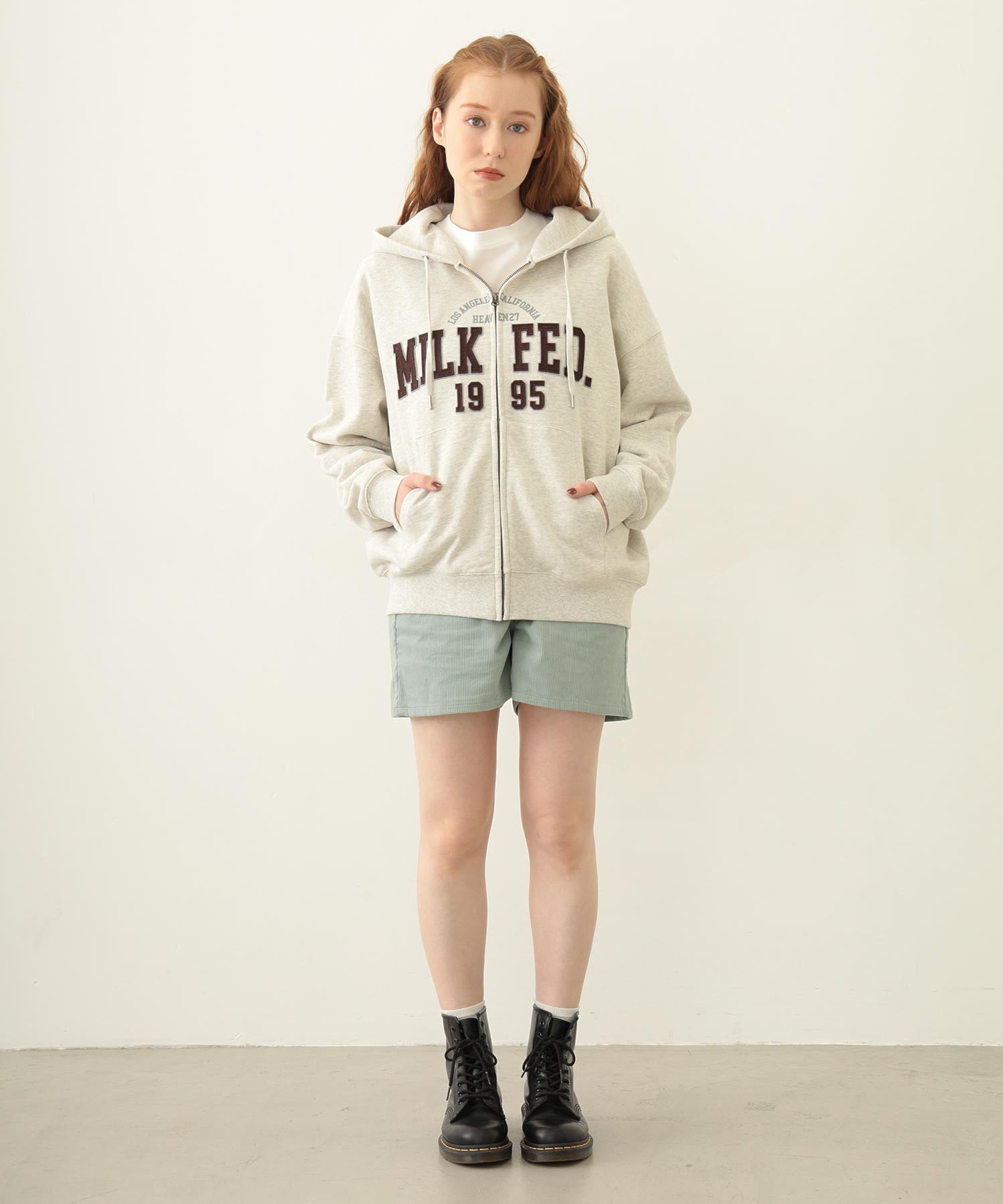 COLLEGE PATCH ZIP UP HOODIE