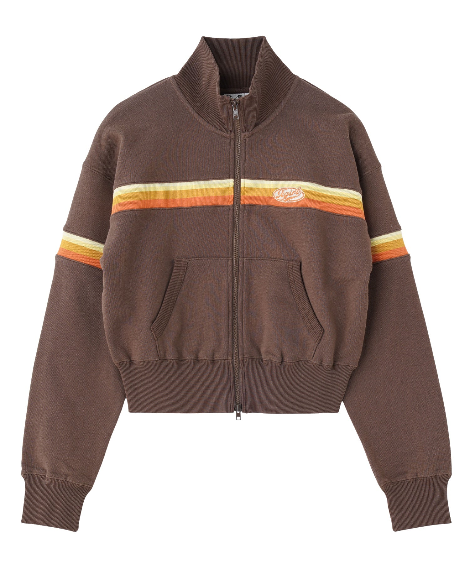 STRIPED COMPACT SWEAT TRACK TOP