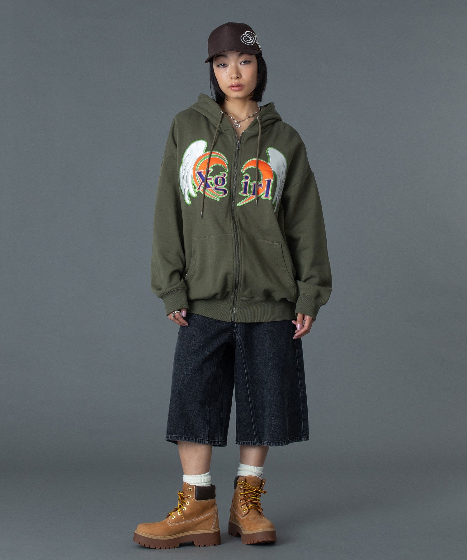 HEART AND WING ZIP UP SWEAT HOODIE