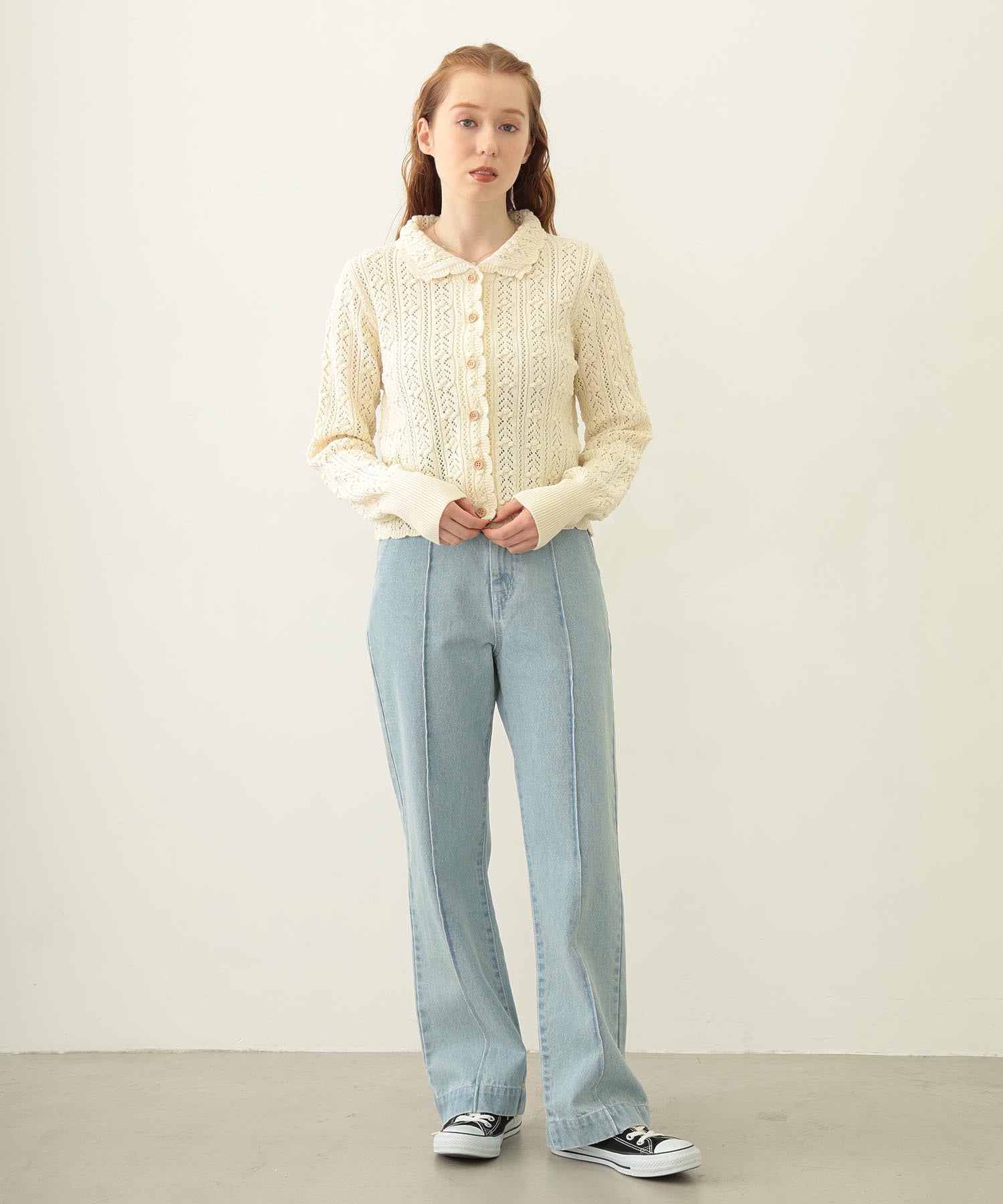 OPENWORK KNIT CARDIGAN