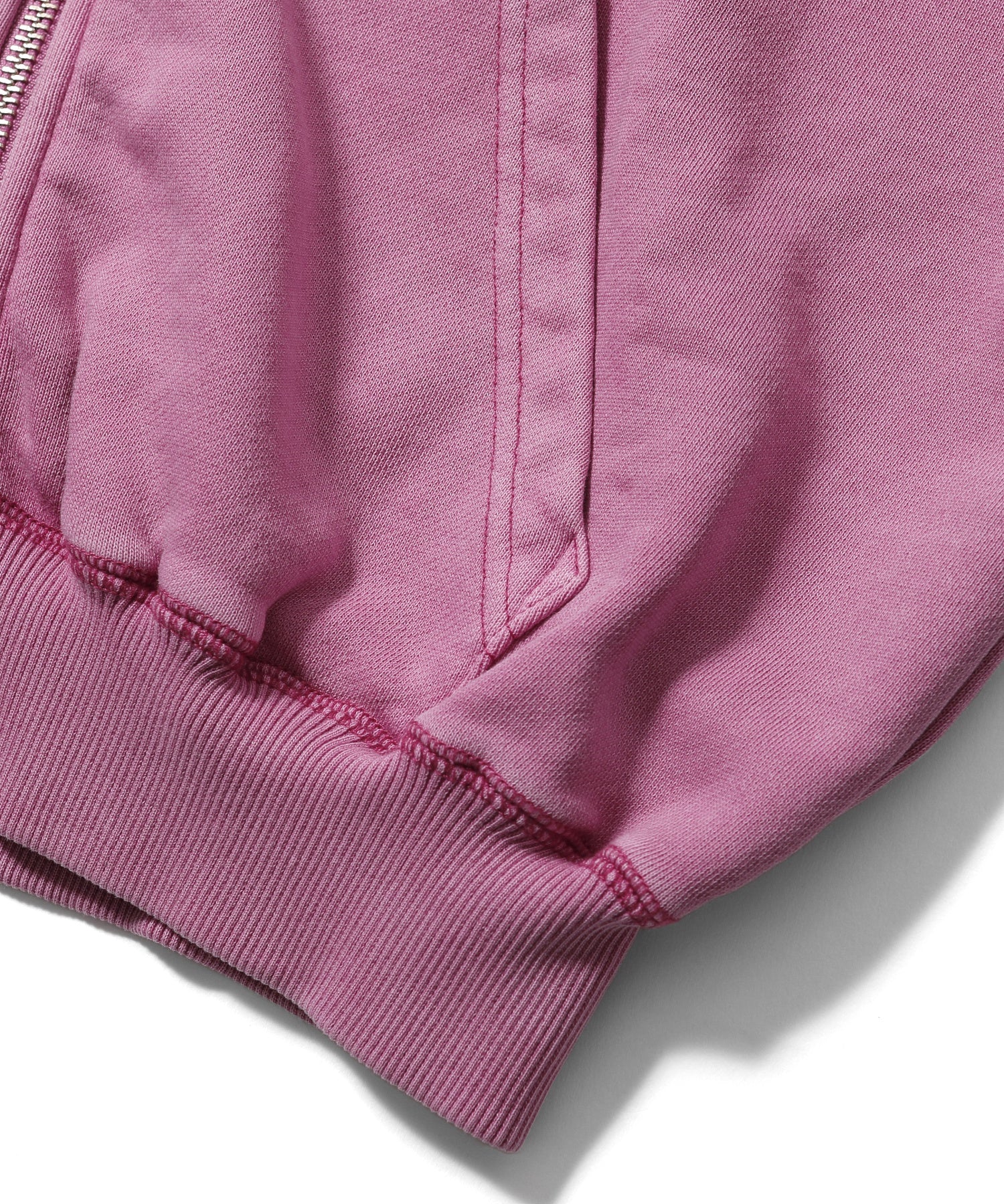 PIGMENT DYED SCRIPT LOGO COMPACT ZIP UP SWEAT HOODIE