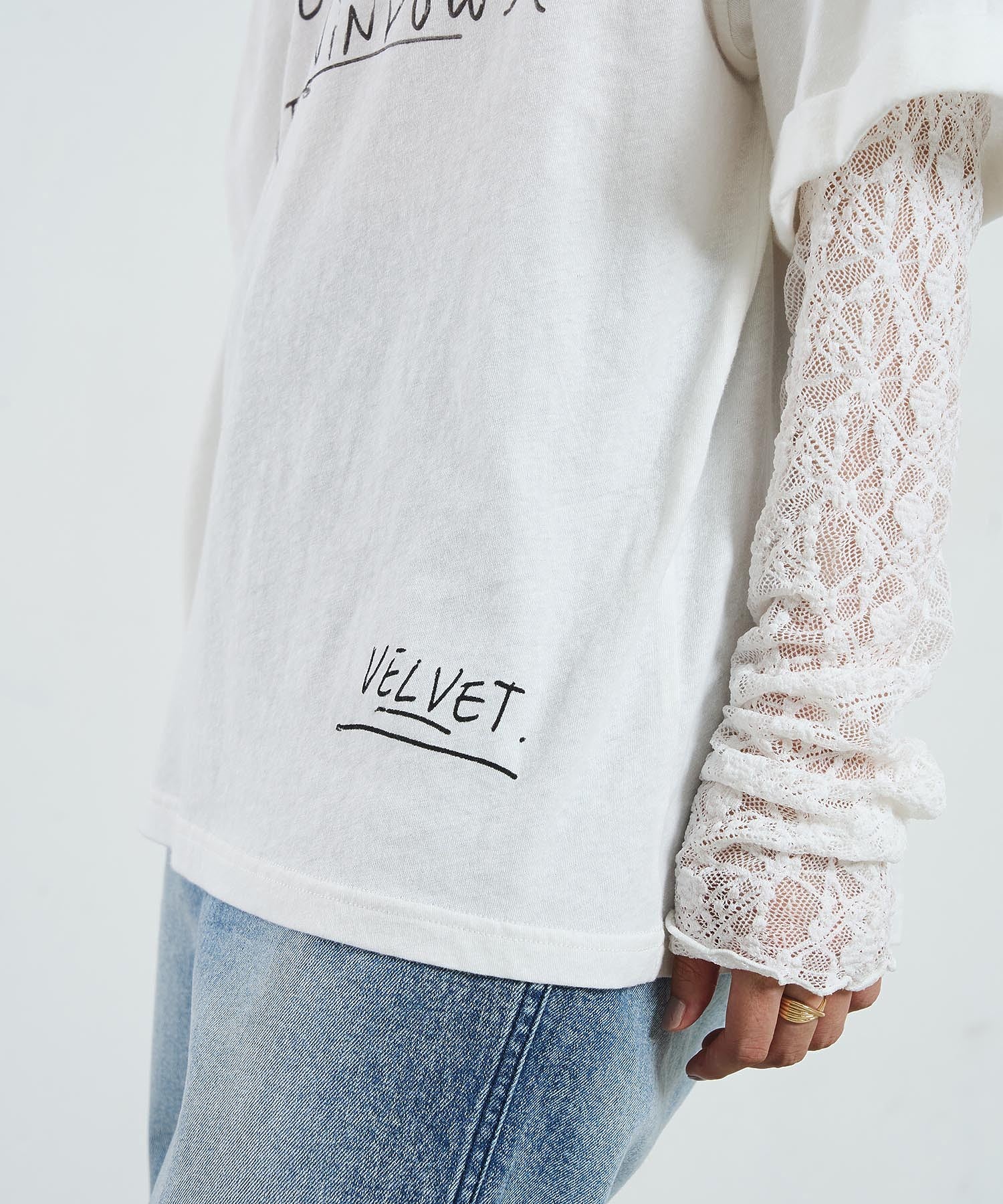 LACE SLEEVE LAYERED TEE