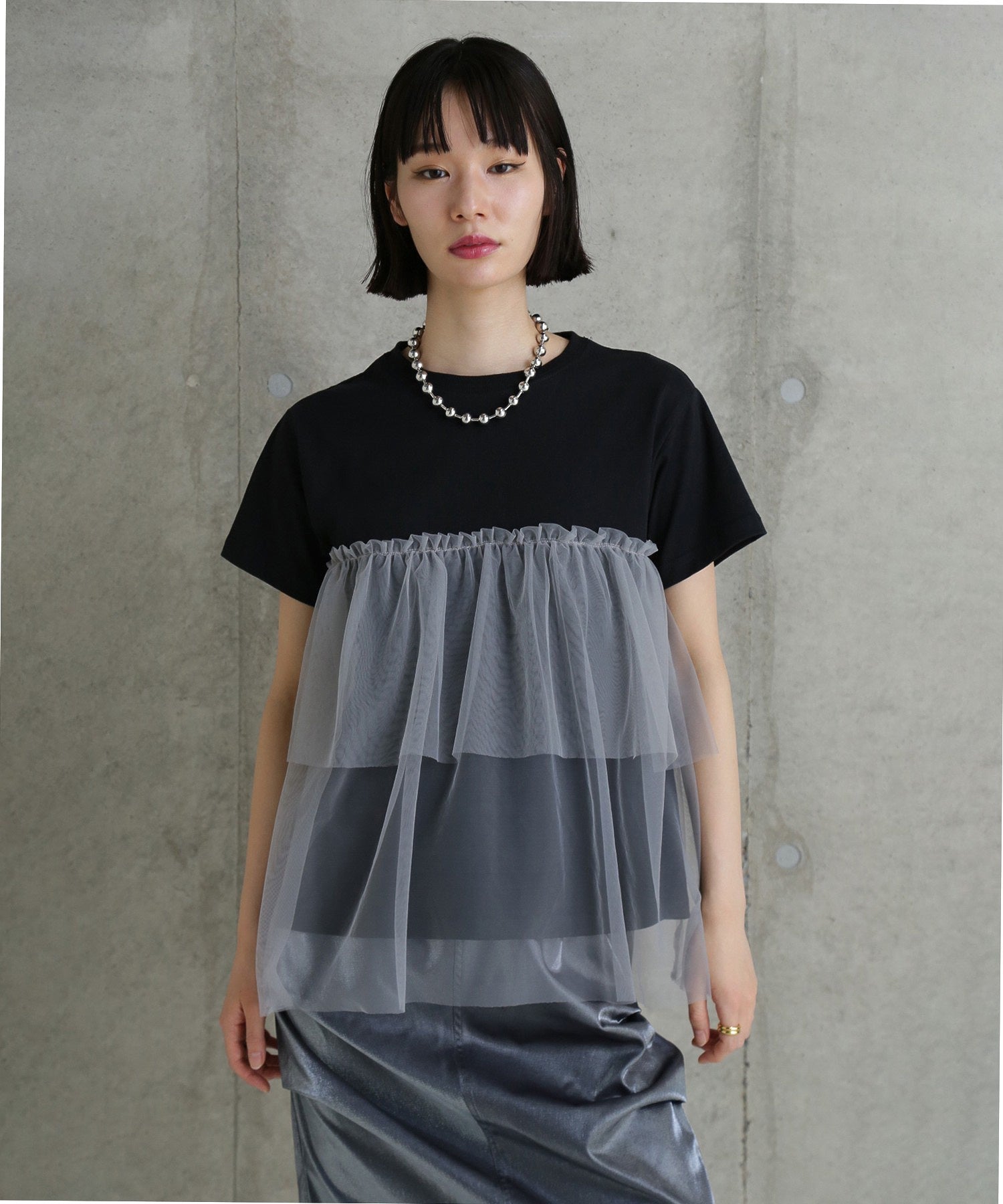 【WEB・一部店舗限定】チュールデザイントップス