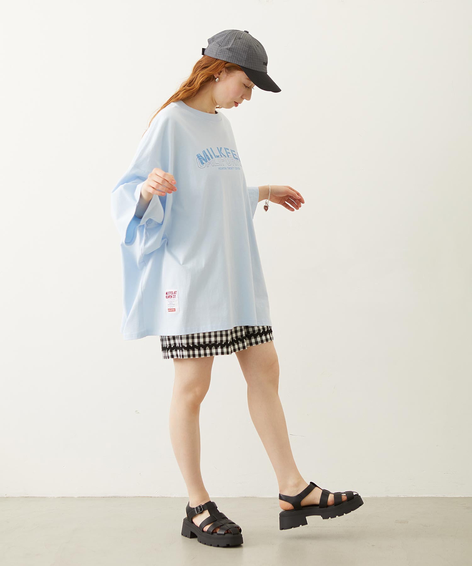 MILKFED.×CHAMPION LAYER LOGO BIG TEE