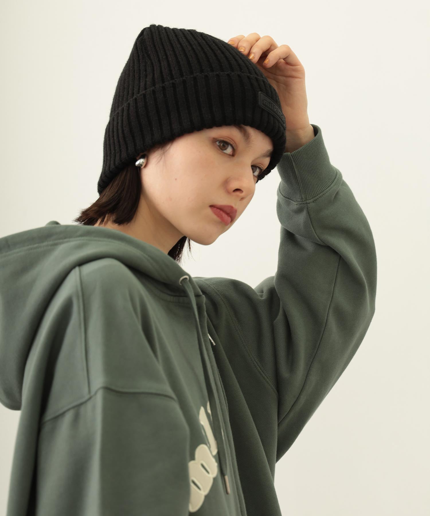 RUBBER PATCH KNIT CAP