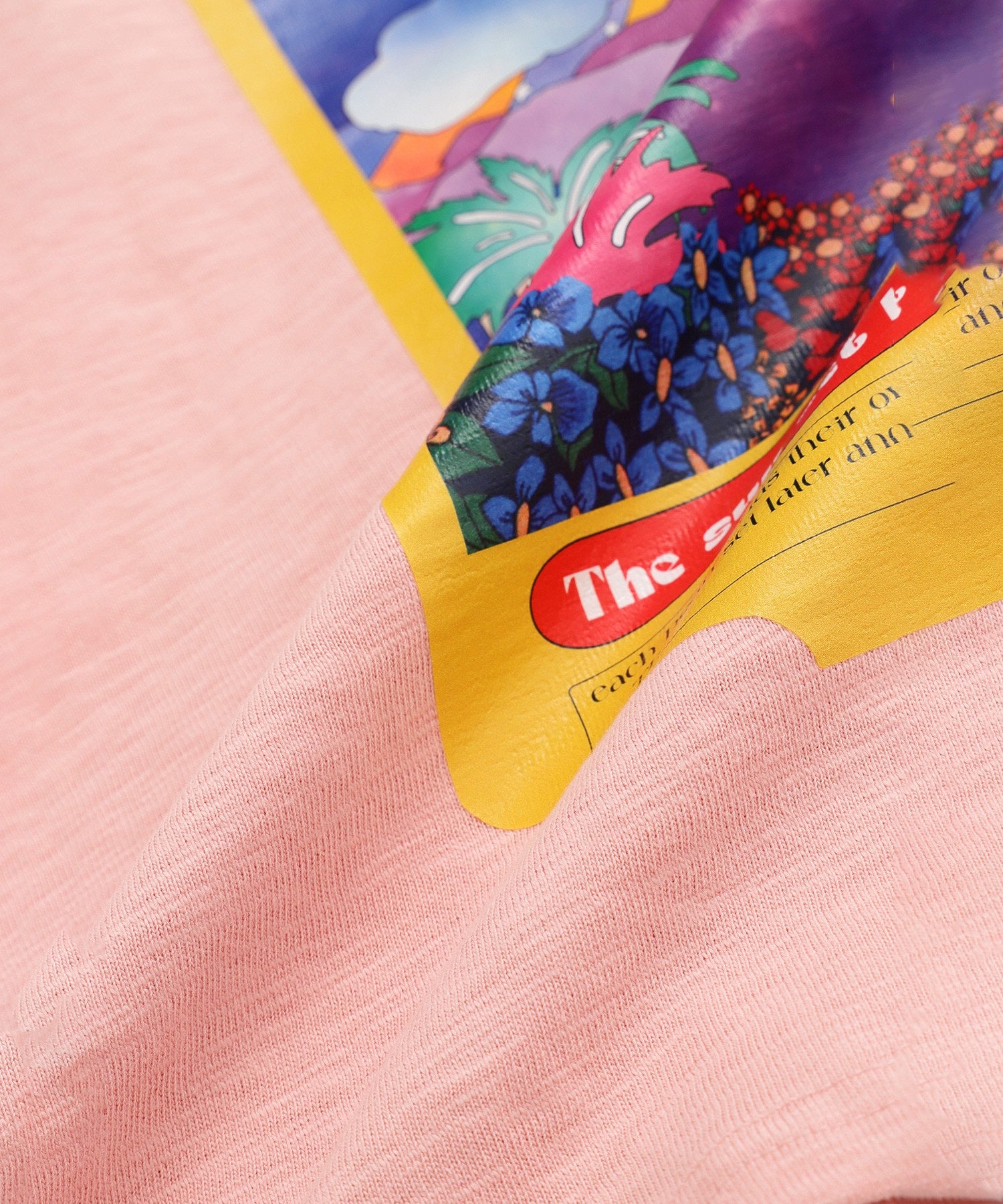 OKIRAKU×ROSE BUD/袖配色 プリントTシャツ