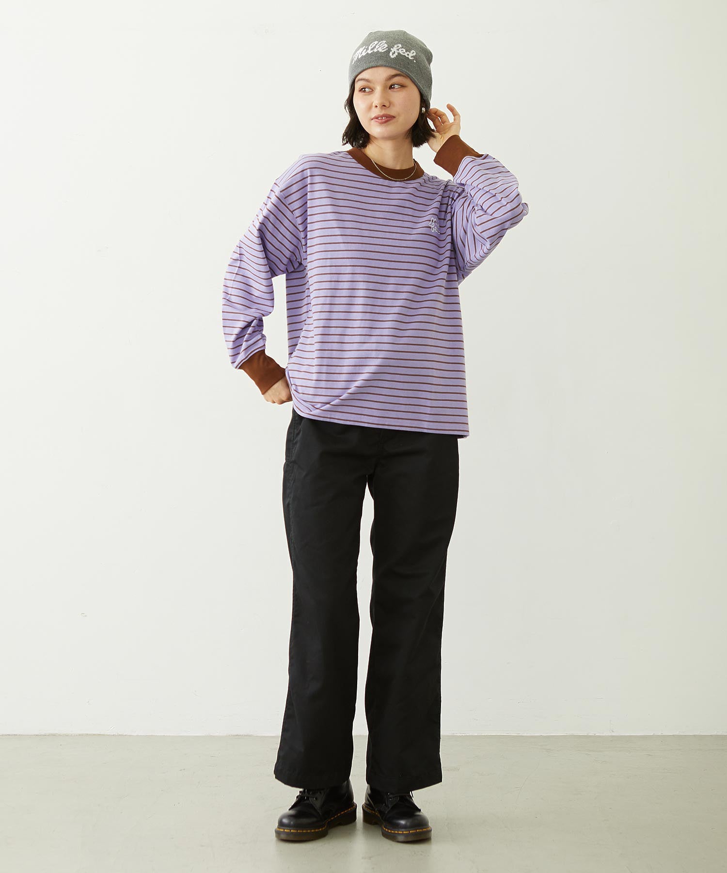 STRIPED L/S TOP
