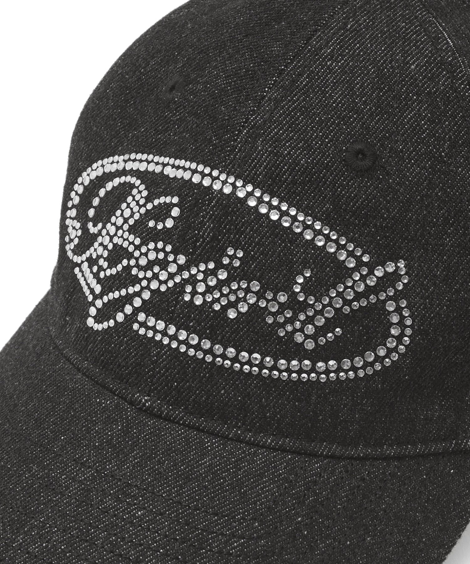 RHINESTONE OVAL LOGO 6PANEL DENIM CAP