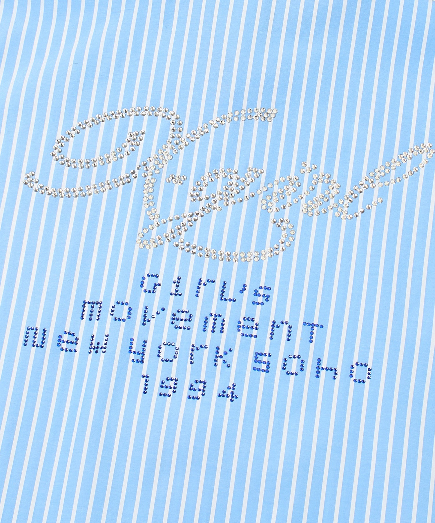 STRIPED RHINESTONE S/S SHIRT