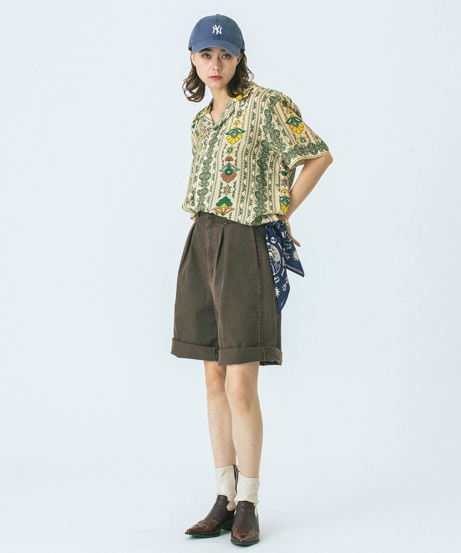 HLAADA for ROSE BUD/FLOWER LINE SHORT SLEEVE SHIRTS