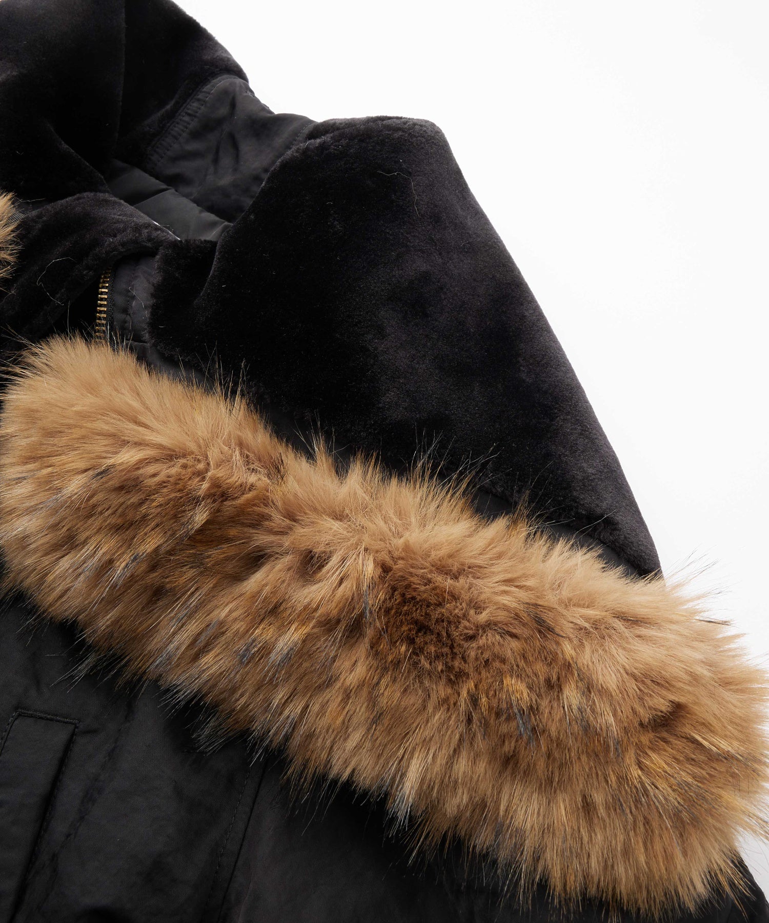 FAUX FUR HOODED JACKET