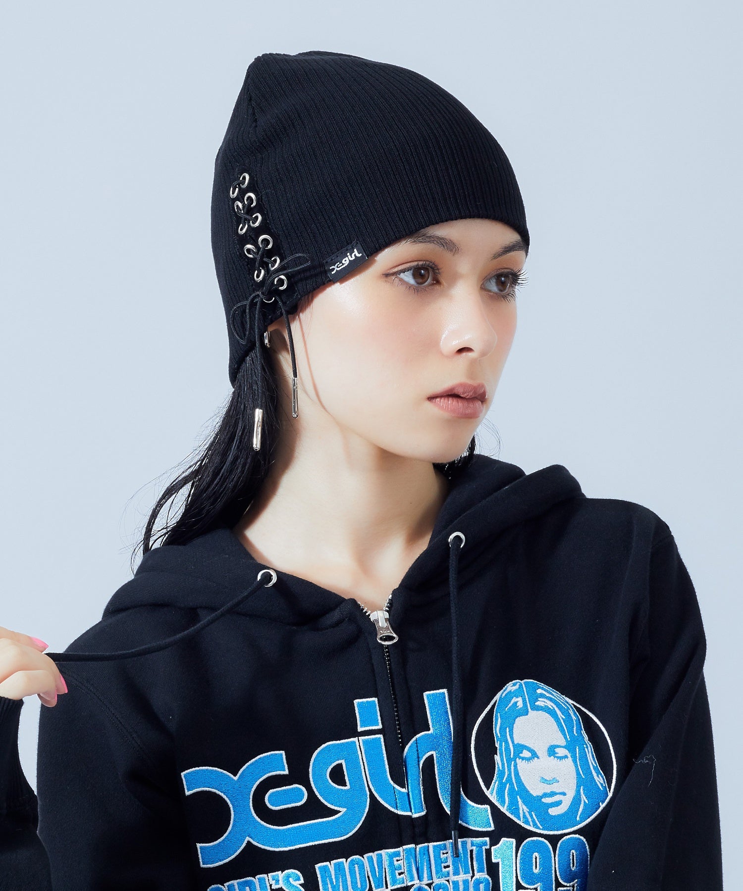 LACE UP BEANIE