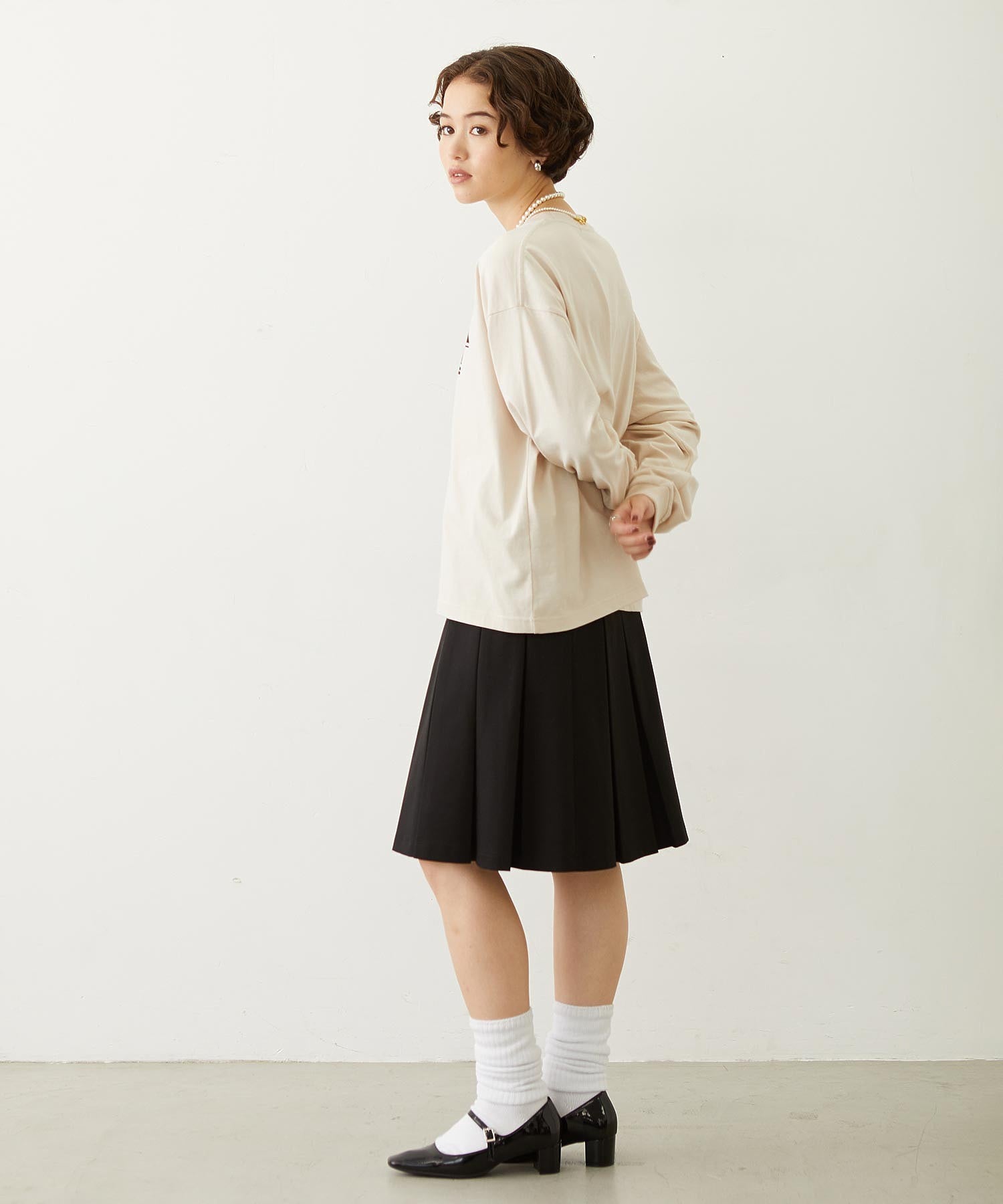 BELTED PLEATED SKIRT