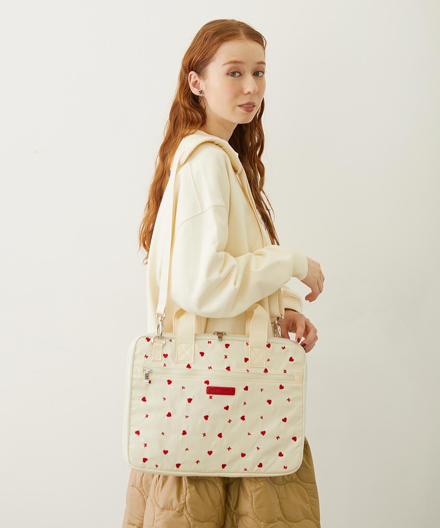 HEART EMBROIDERY PC BAG MILKFED.