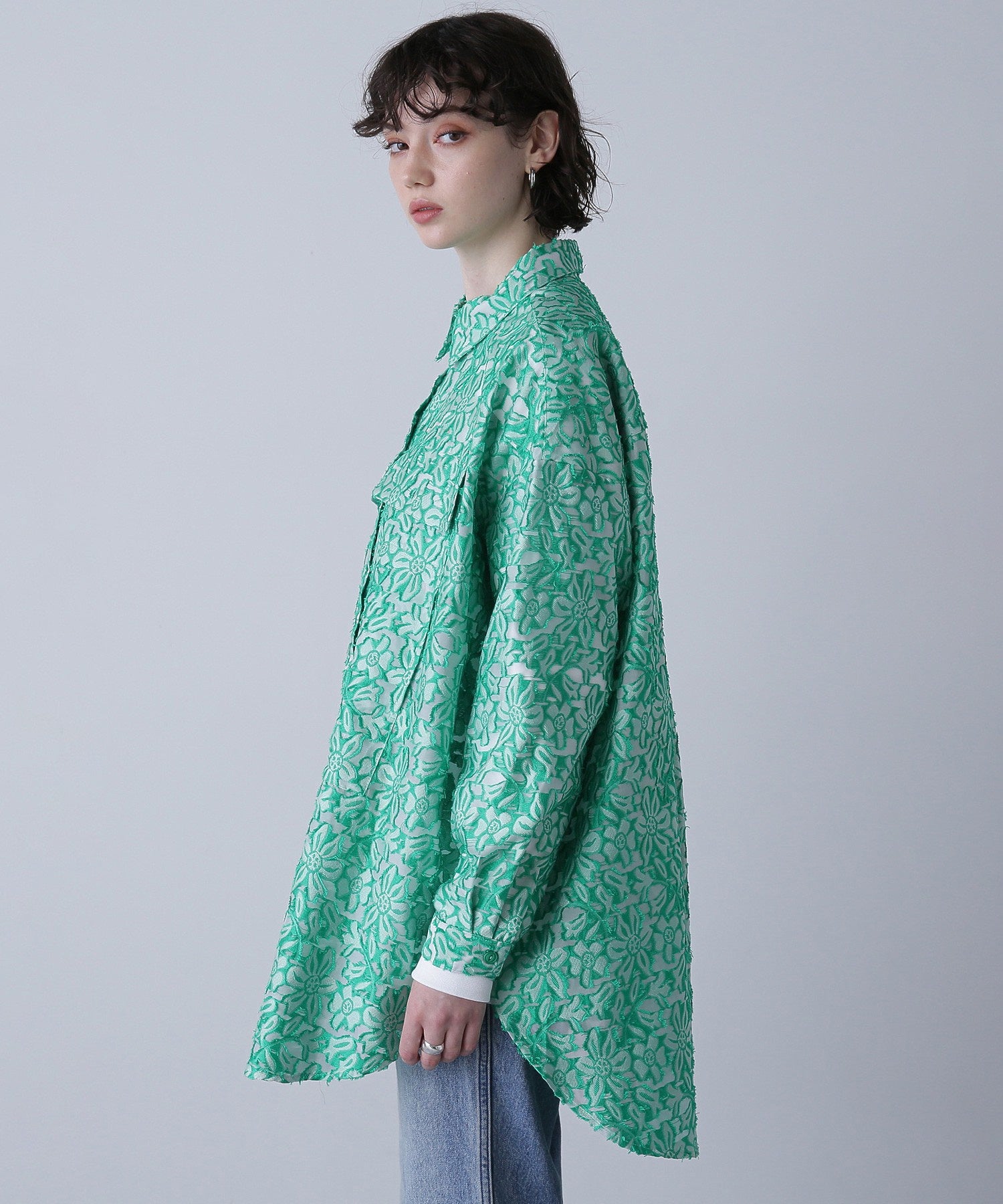 GENE HEAVENS/フラワーシアードビー ワークポケットビッグシャツ