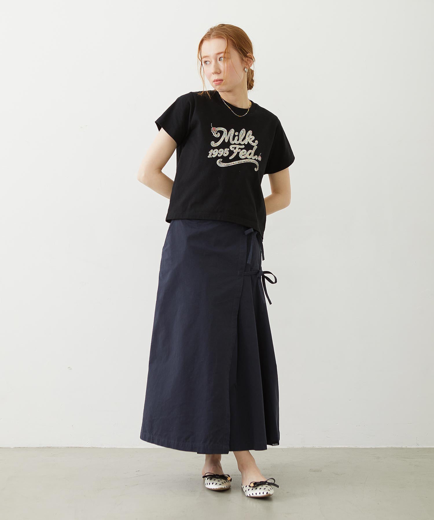 CHINO TUCK LONG SKIRT