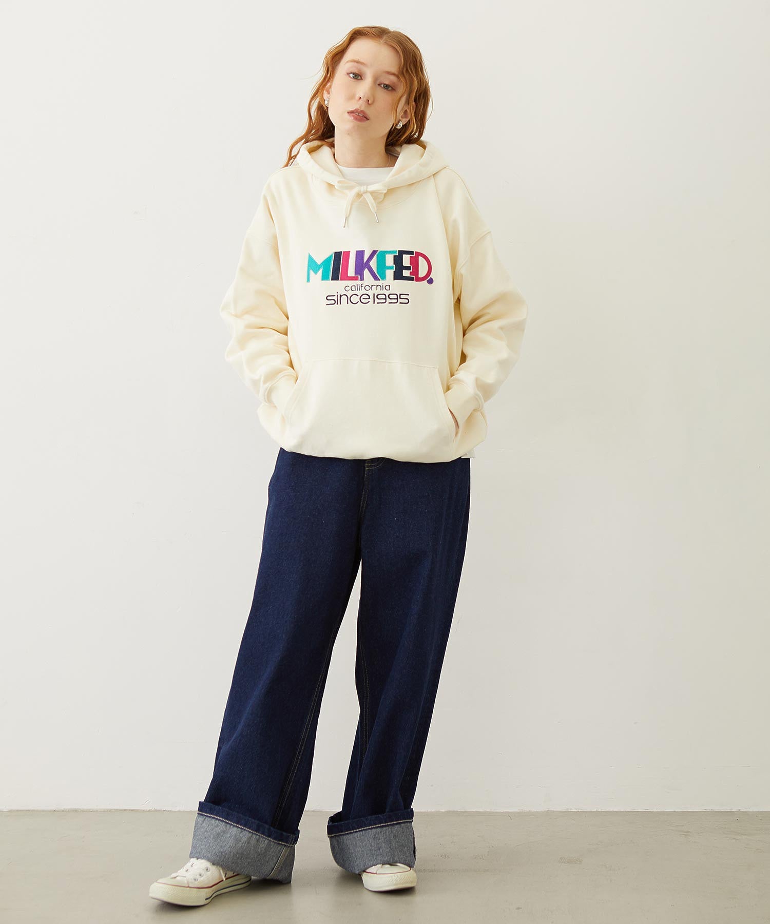 RETRO LOGO FELT PATCH SWEAT HOODIE