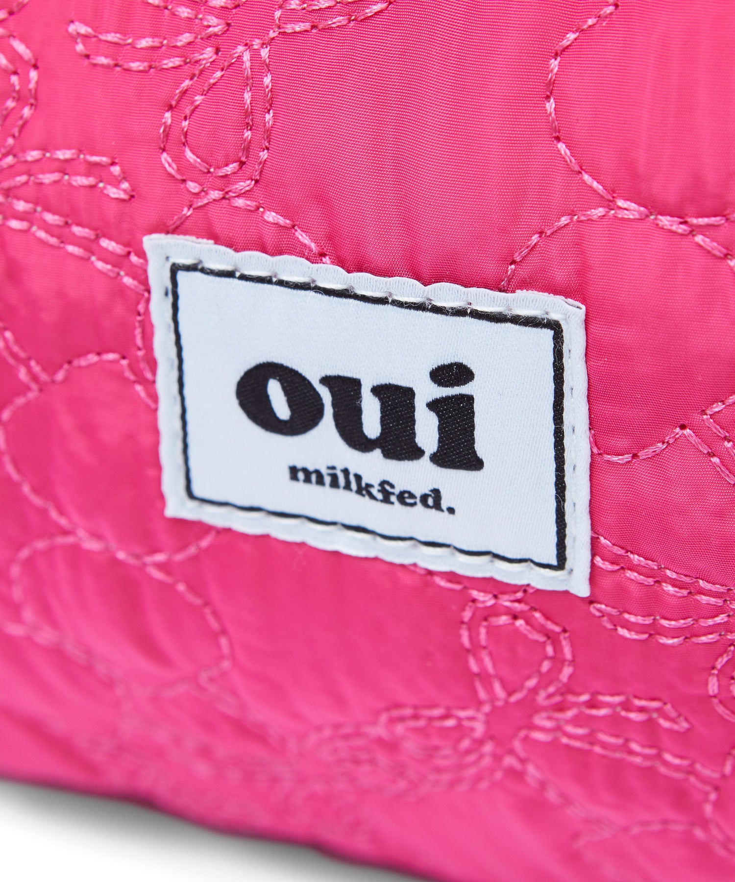 CHERRY QUILTED FUR HANDLE BAG
