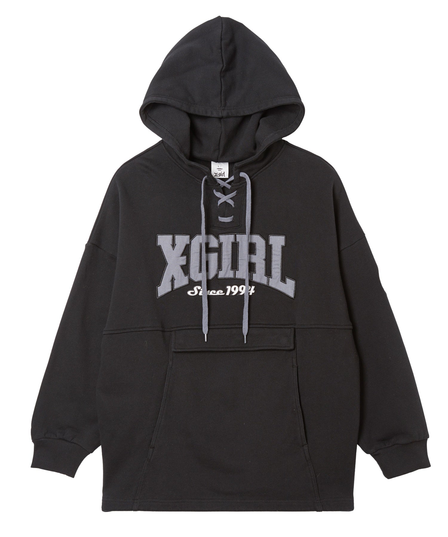 FRONT LACE UP ANORAK SWEAT HOODIE