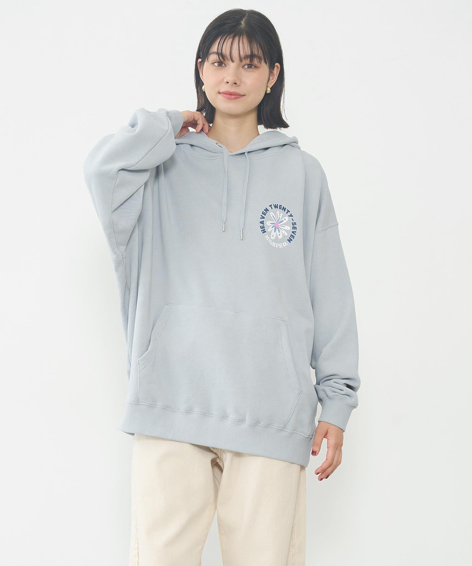 EMBROIDERD FLOWER SWEAT HOODIE