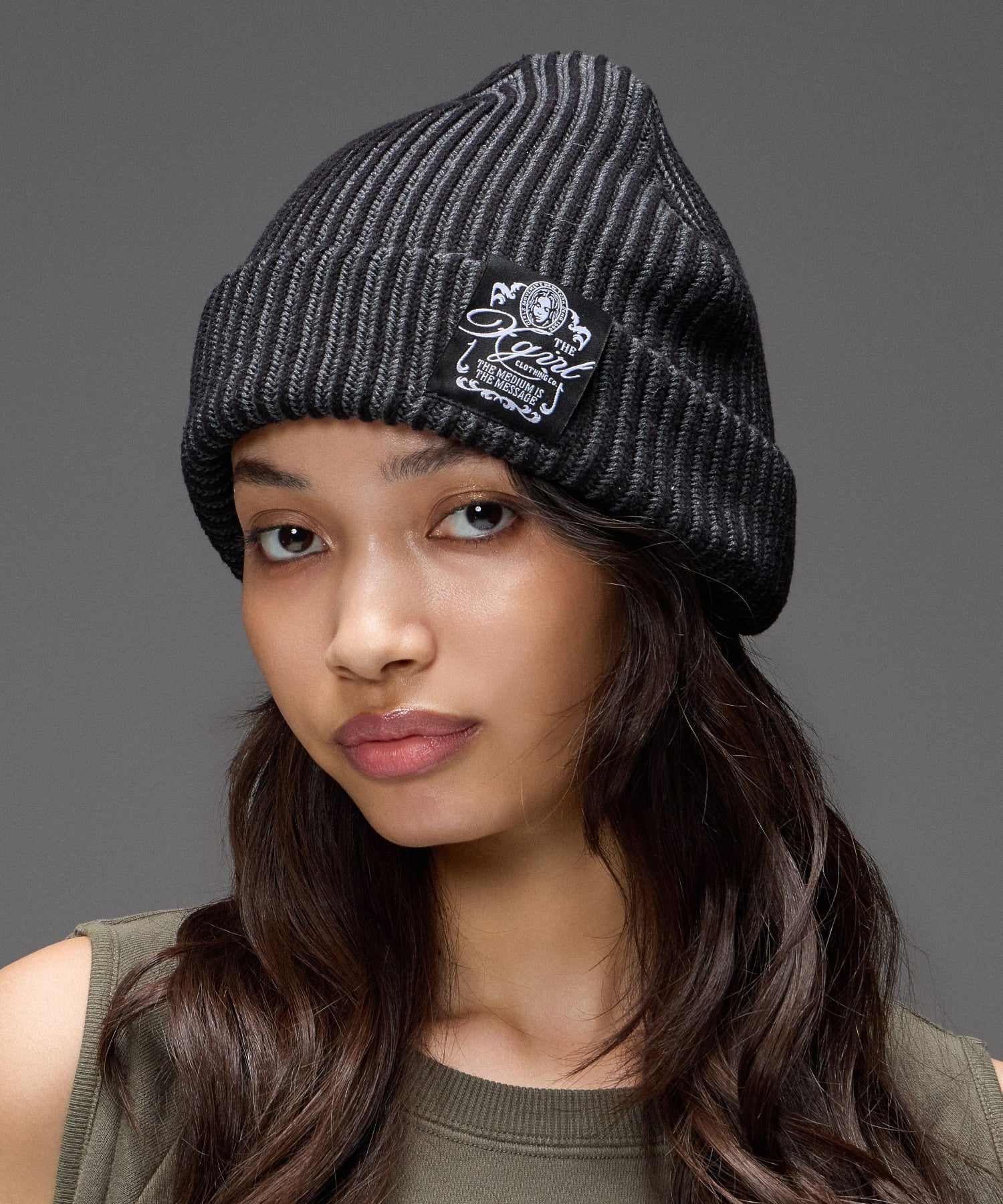BICOLOR RIB CUFF BEANIE