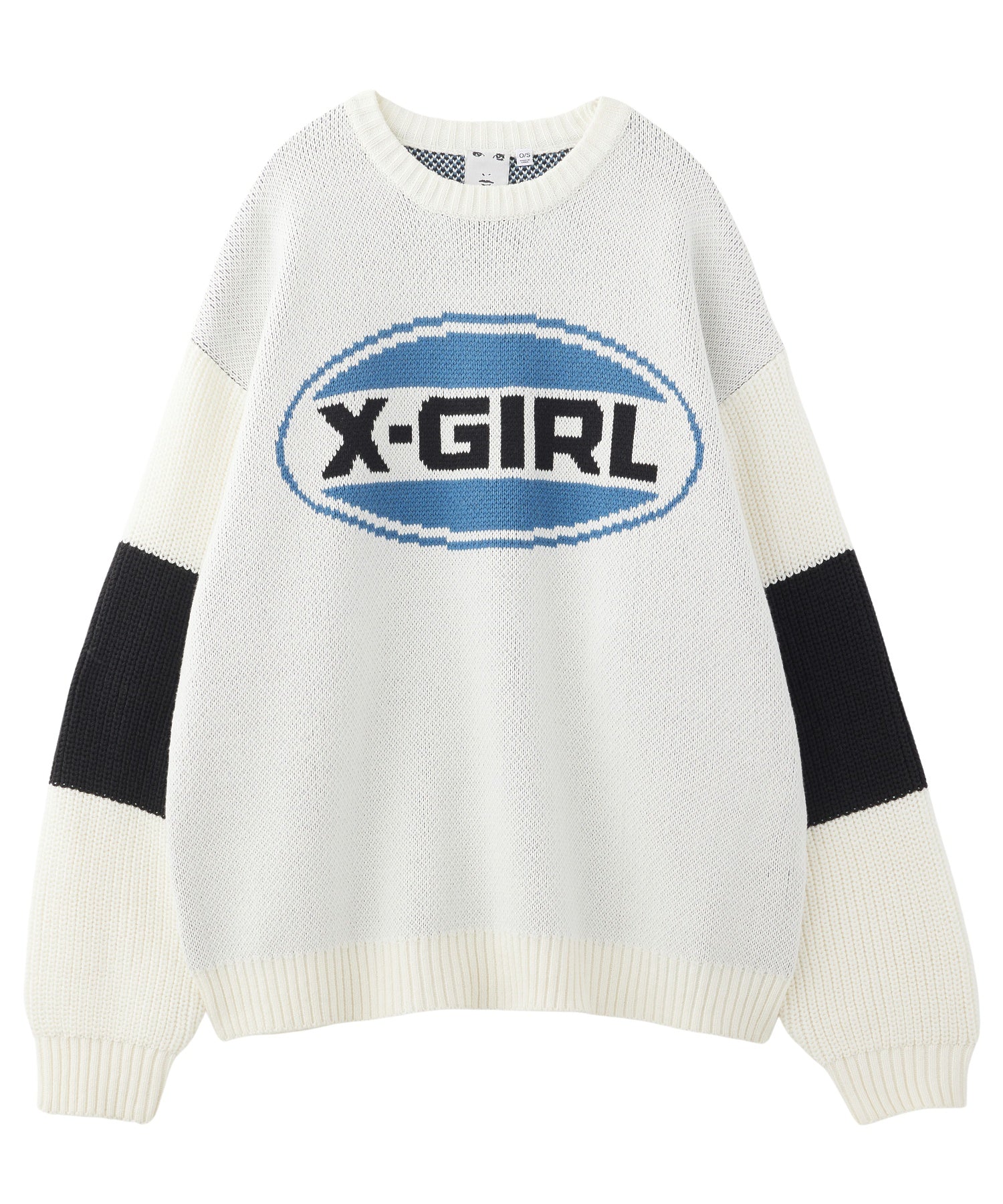 BICOLOR OVAL LOGO JACQUARD KNIT TOP