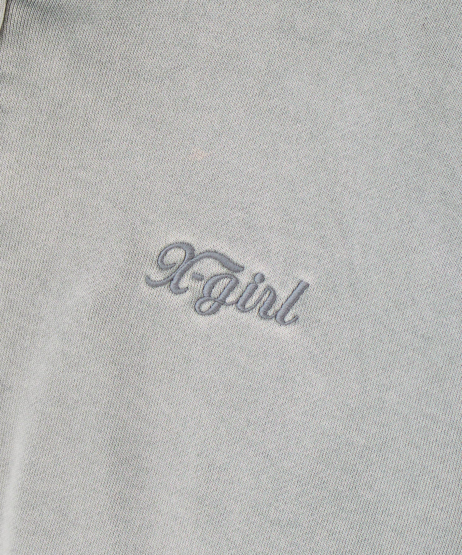 BLEACHED LOGO PATCH ZIP UP SWEAT HOODIE