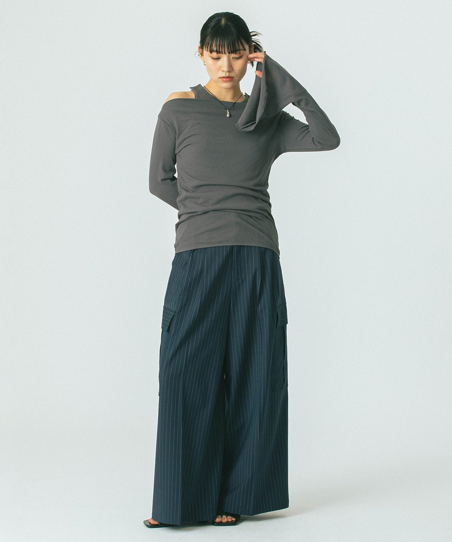 CREOLME/SUITING WIDE PANTS