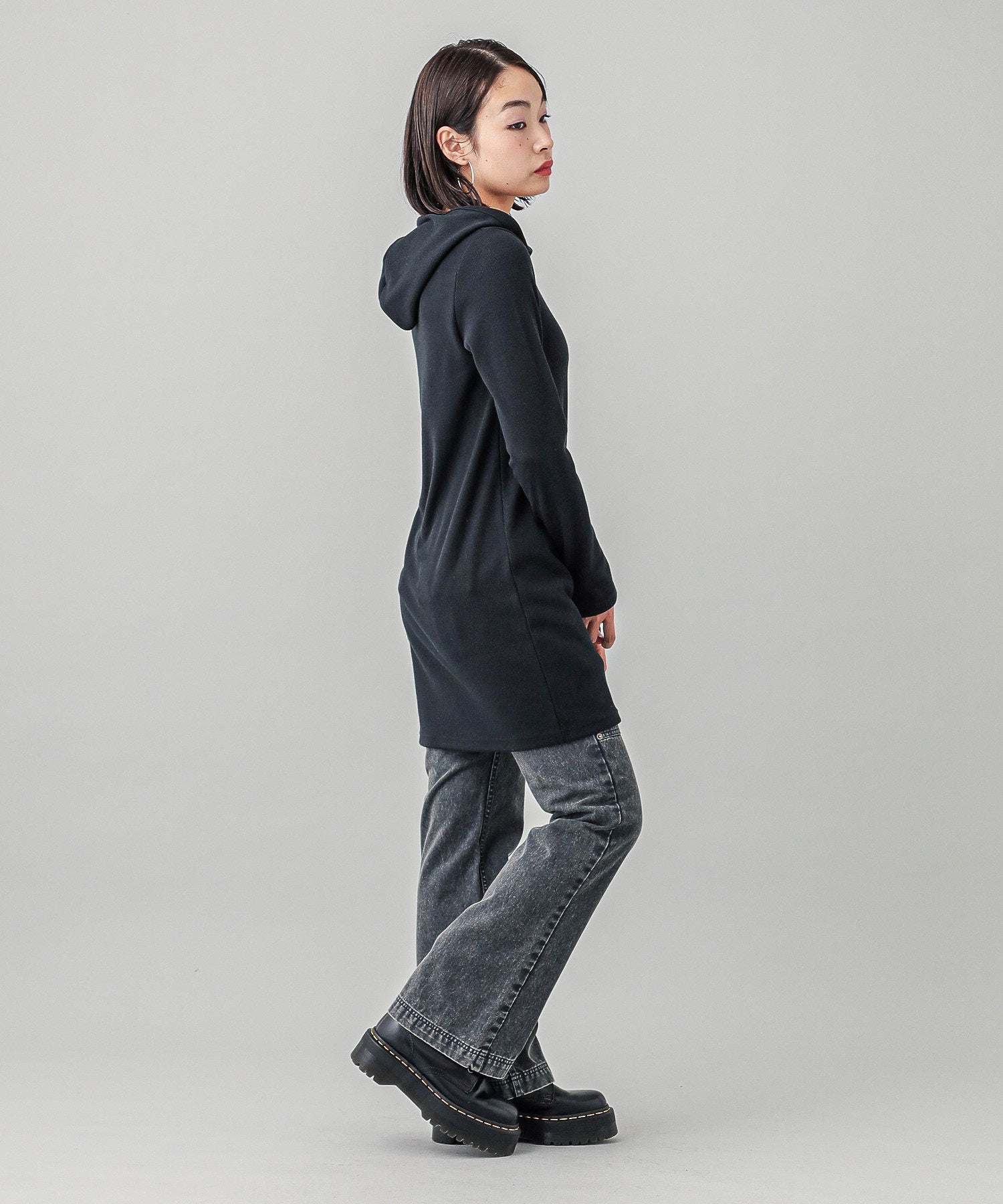 RIB HOODIE DRESS