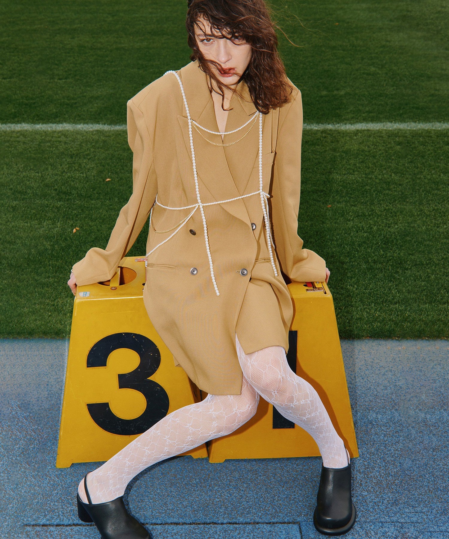 mici/ダブルブレストビッグジャケット