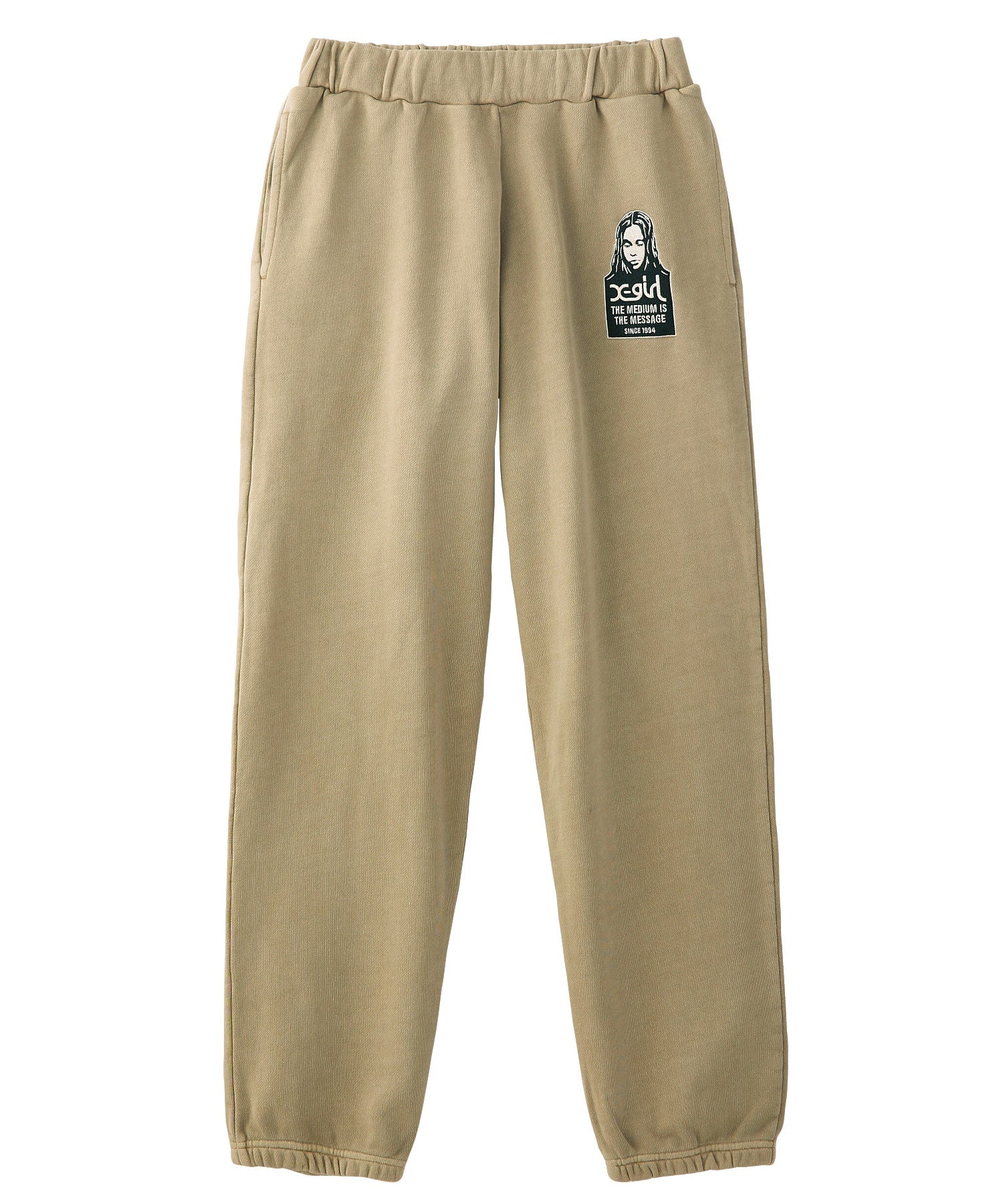 MESSAGE AND FACE PATCH FADED SWEAT PANTS