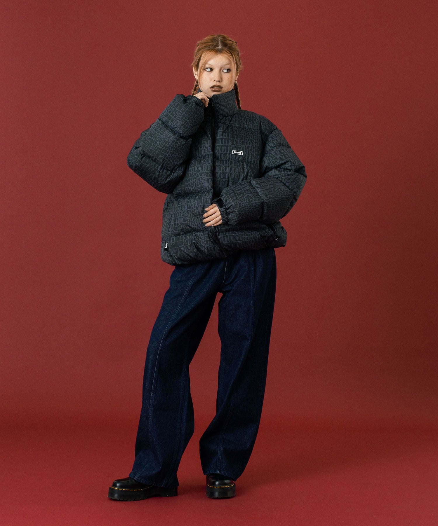 PANELED DENIM PANTS
