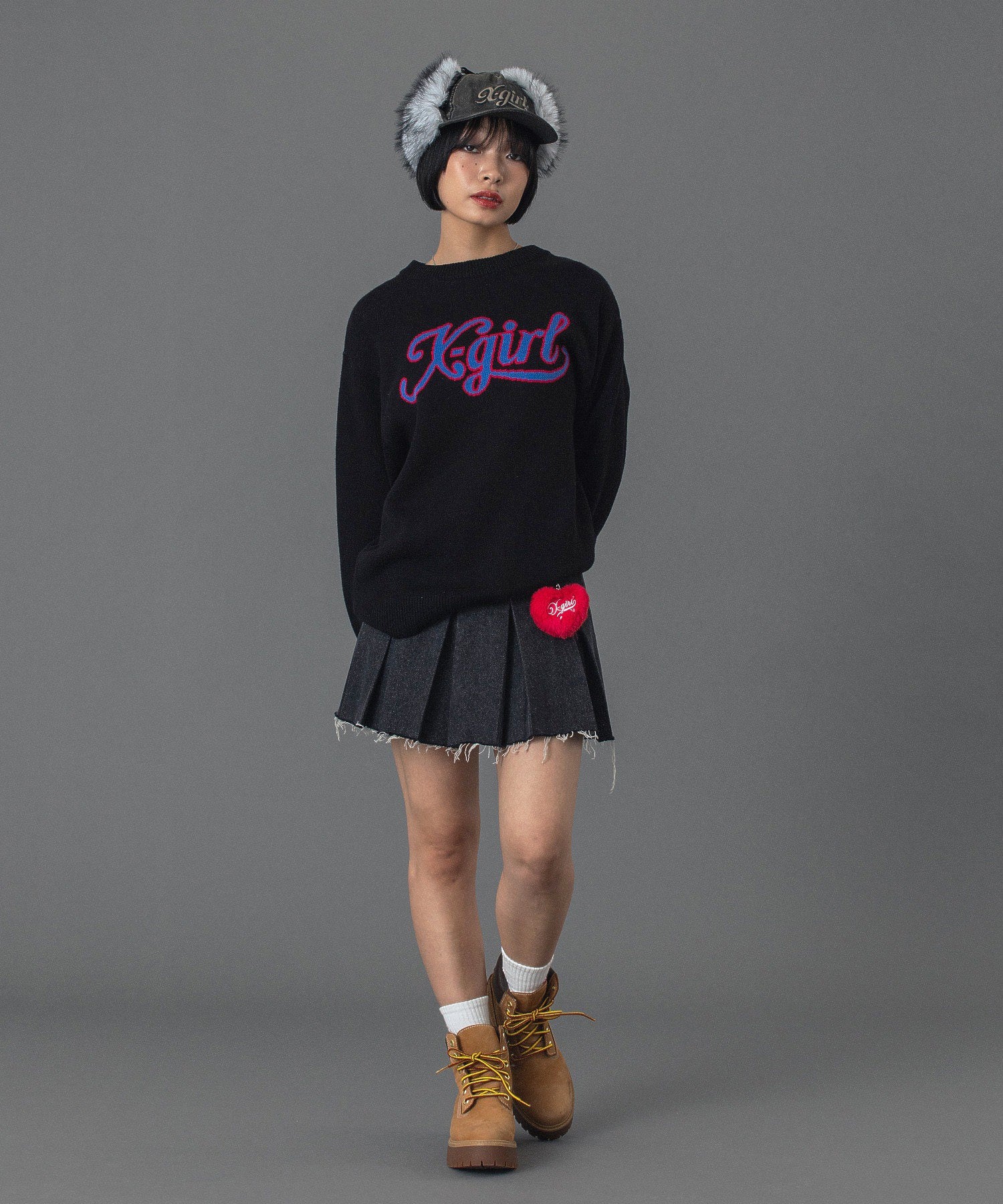 LETTERING LOGO JACQUARD KNIT TOP