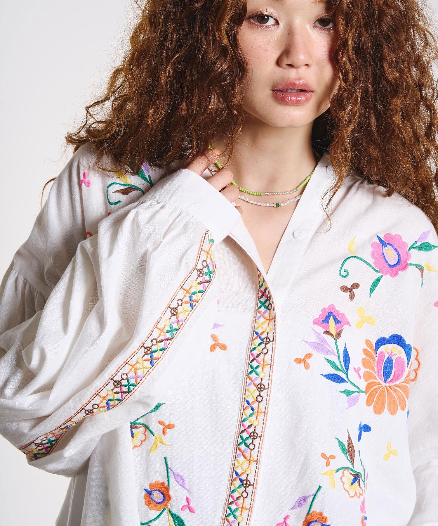 HLAADA for ROSEBUD/EMBROIDERY LONG SLEEVE SHIRT
