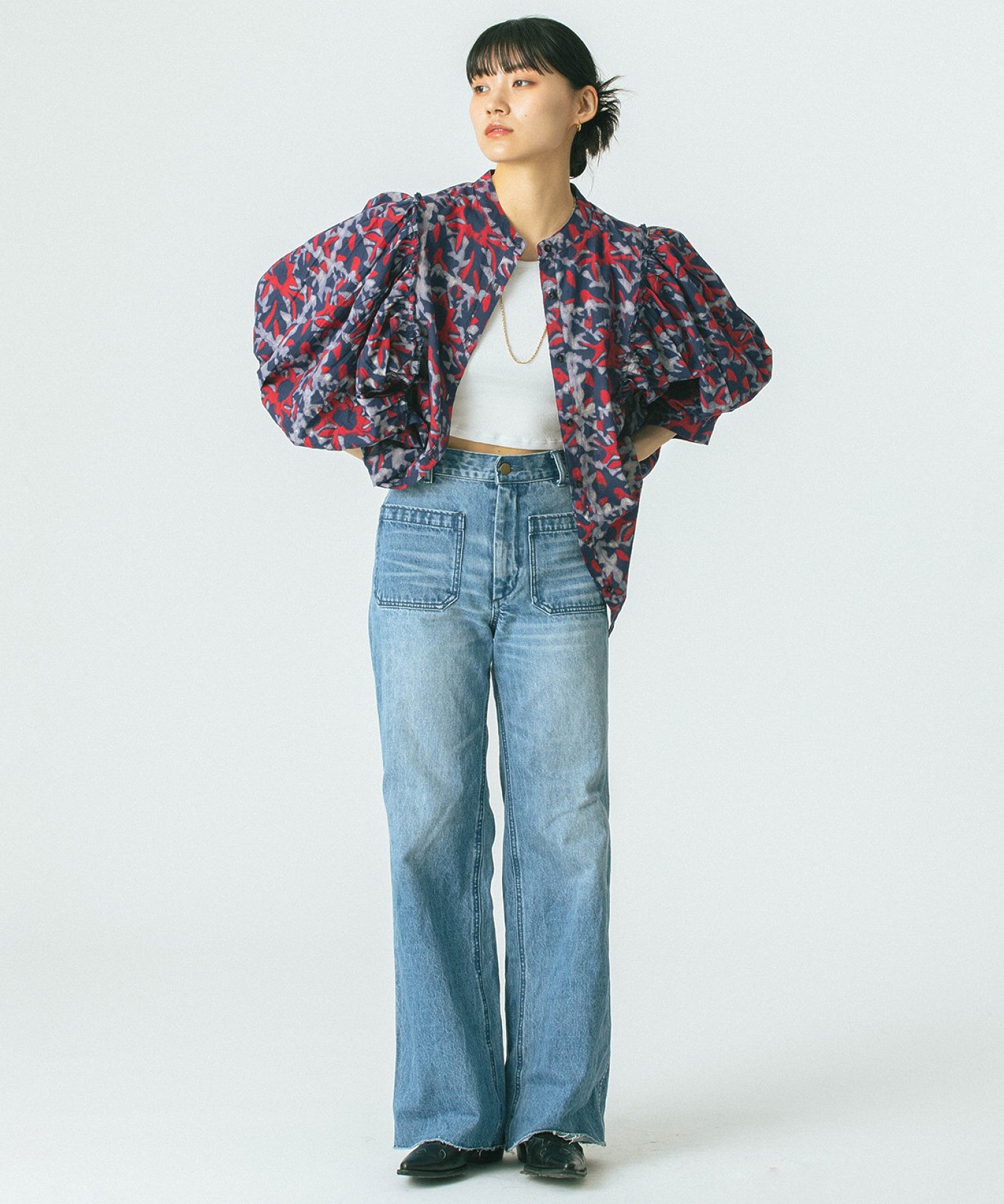 GENE HEAVENS/INDIGO FLOWER SHIRTS