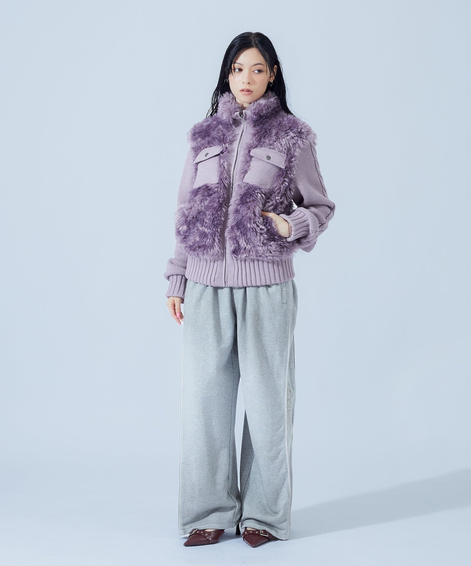FADED SIDE ZIP SWEATPANTS
